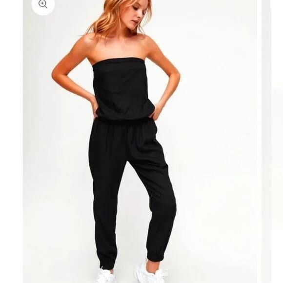 Talula Aritzia Black Strapless Jumpsuit - Picture 1 of 5